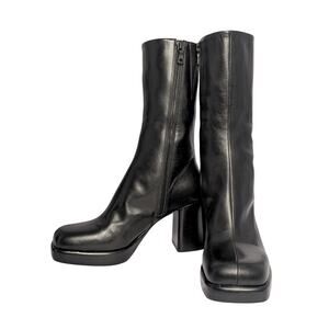 Rag & Bone Black Leather Platform Boots – Size 36.5
